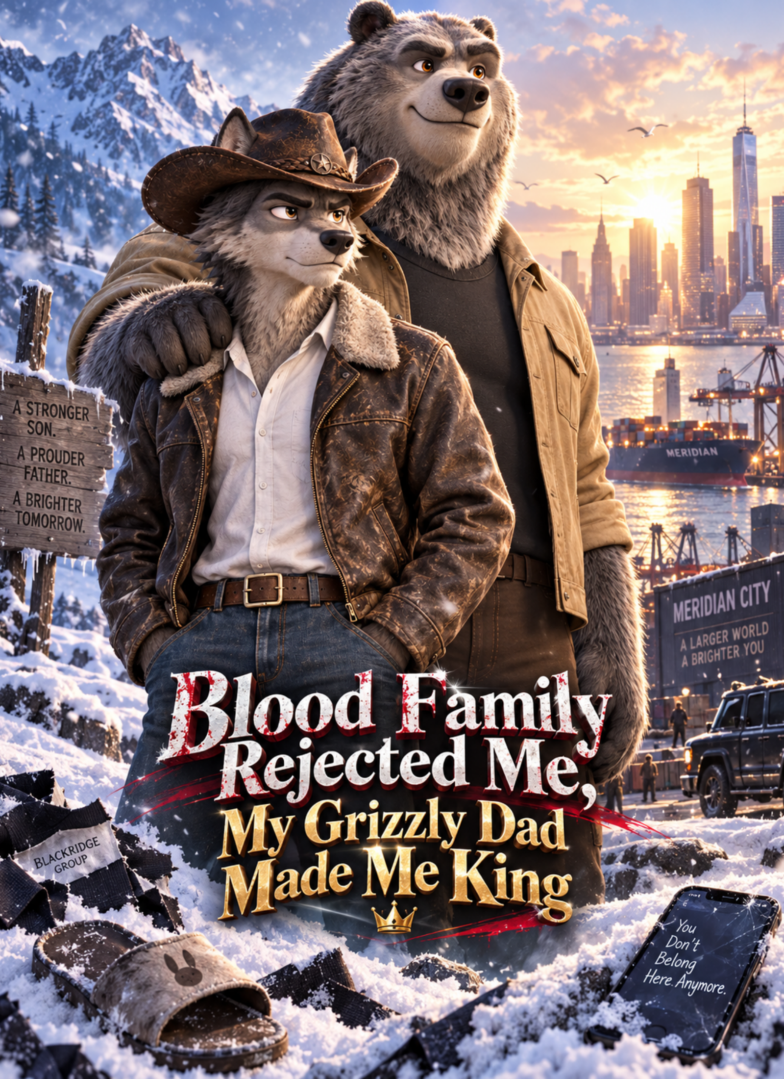 Blood Family Rejected Me, My Grizzly Dad Made Me King cover poster